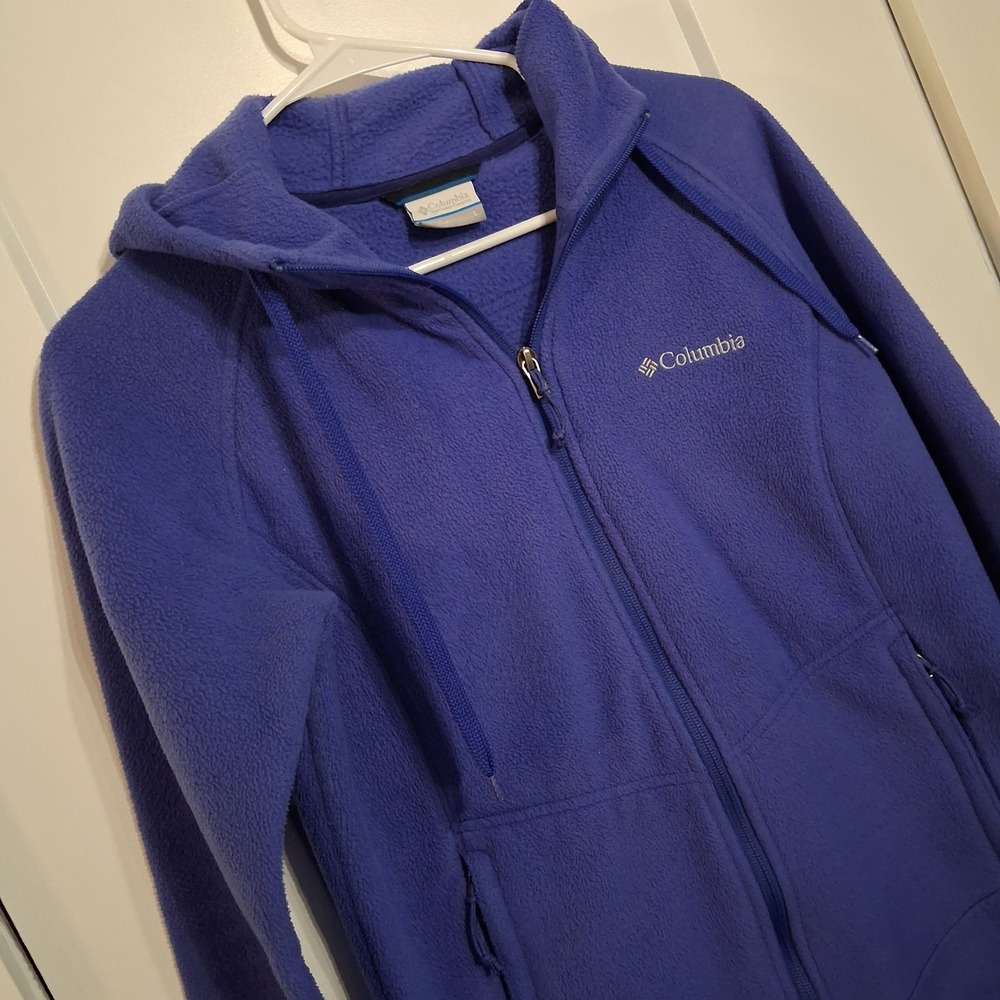 Columbia Fleece Hoodie Women L Blue Full Zip XL3970 Benton Springs Active Warm